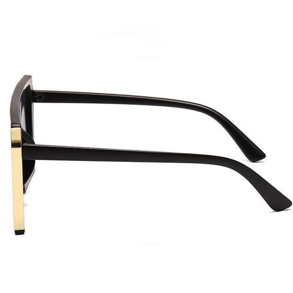 🕶SEXY🕶LUXURY BLACK WITH GOLD TRIM TRENDY SUNNIES - Picture 5 of 6